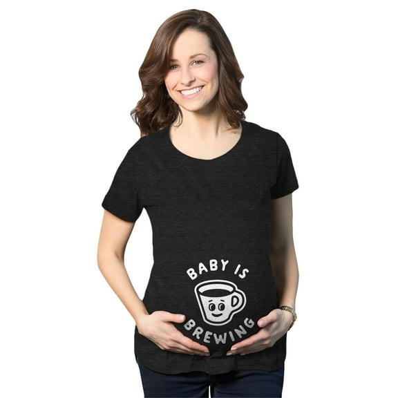 Maternity Baby Is Brewing T Shirt Funny Pregnancy Coffee Lover Announcement Graphic Tee