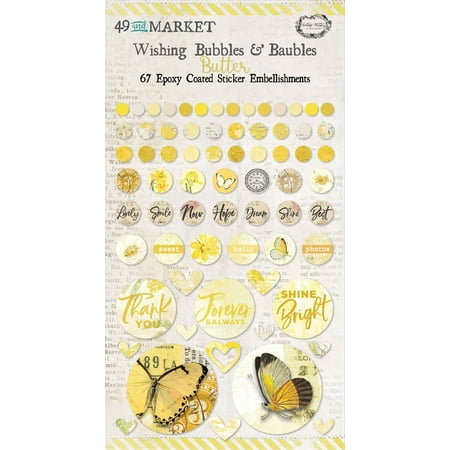 UPC: 0752505133430 | 49 And Market Epoxy Coated Wishing Bubbles & Baubles 67/Pkg-Butter