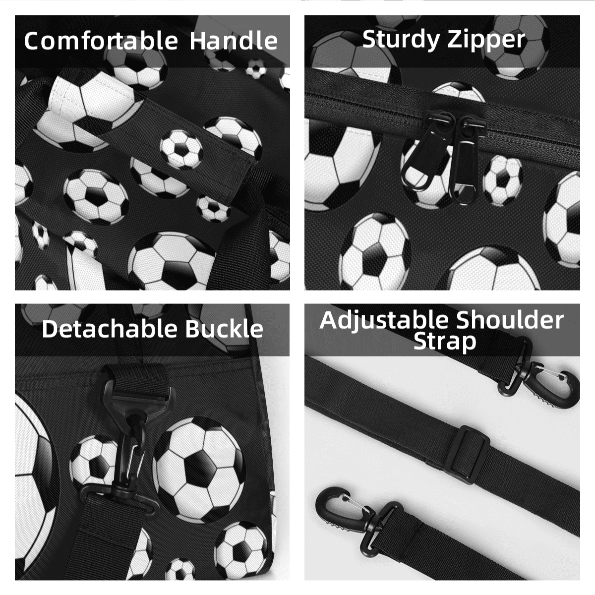 Herdesigns Personalized Soccer Gym Bag Sport Duffel Bag With Name, Custom Sport Bags Weekender Overnight Bags Carry On Weekender Bag Travel Bags, Black