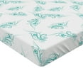 thumbnail image 2 of Ambesonne Turquoise Fitted Sheet, Swirling Branch Lines, Twin Size, Turquoise, 2 of 3