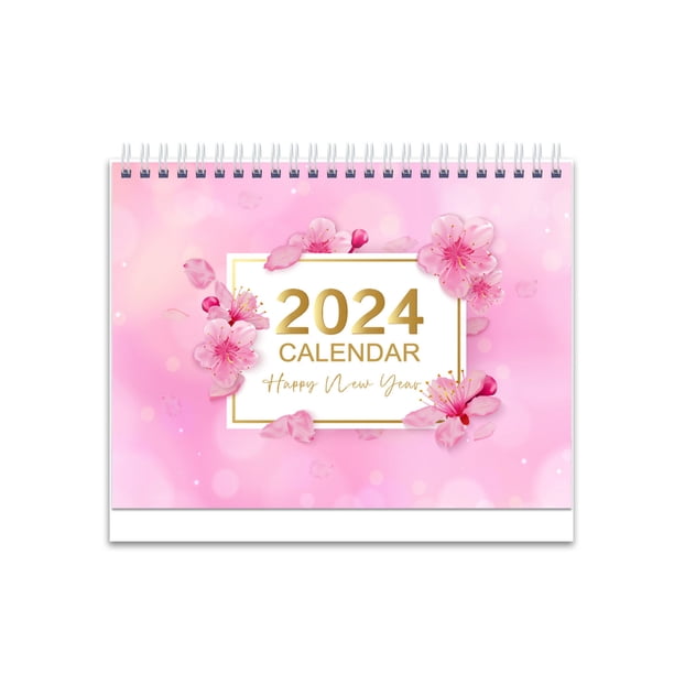 Calendario de escritorio de 12 meses de enero de 2024 a diciembre de 2024, con bloque en blanco, perfecto para planificar y organizar su hogar
