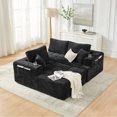 thumbnail image 4 of Leumius 108" L-Shaped Sectional Sofa,Chenille Boneless Couch, Modern 3-Seat Upholstered Cloud Couch Sectional with Deep Seat and Cup Holders for Living Room,No Assembly Required,Black, 4 of 14