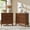 CHERRY, variant on Tina's Home Transitional Set of 2 Solid Wood End Tables with Vertical Striped Design, Built-in Charging Station - 4 Walnut Drawers