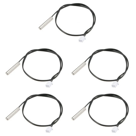 

5pcs 100K Temperature Sensor Probe Stainless Steel NTC Thermal Sensor Probe 30cm Digital Thermometer Extension Cable