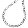 thumbnail image 3 of 10K White Gold Cubic Zirconia / CZ Curb Cuban Link 5.75mm Lock Necklace 17", 3 of 7