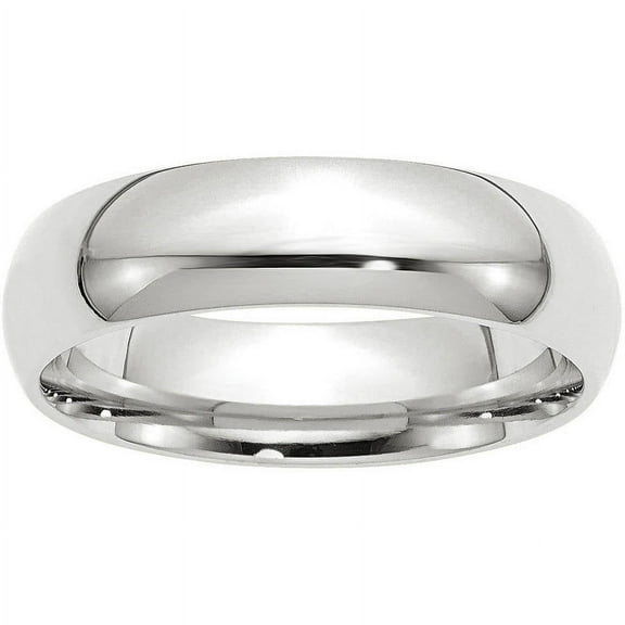 Primal Gold 14 Karat White Gold 6mm Standard Comfort Fit Wedding Band Size 5.5