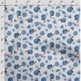 thumbnail image 3 of Soimoi Watercolor Fruit Printed, Cotton Fleece, Fabric by The Yard Sewing DIY Stretch Fabric 56 Inches Wide, WarmFabric for Hats, Coats, Gloves, Blankets, Blue & White, 3 of 5