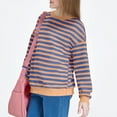 thumbnail image 6 of Besolor Boys Girls Oversized Sweatshirt Striped Crewneck Casual Long Sleeve Pullover Tops Fall Clothes for Kids, 6 of 7