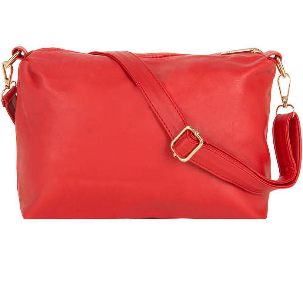 Women's Samba Over the Shoulder Leatherette Satchel Carrying Hand Bag with Shoulder Strap [Croc Skin Design]