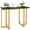 Black, variant on Furnibear 42 Inches Modern Faux Marble Entryway Table with Geometric Metal Frame for Living Room Entryway Hallway, White