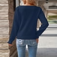 thumbnail image 6 of Women's Hollowout Long Sleeve Knit Pullover Top Loose Fit Crewneck Sweater For Daily Wear Office Outing Holiday Outfits, 6 of 9