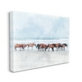 thumbnail image 3 of Horse Herd Grazing Beach Shore Animals & Insects Photograph Gallery Wrapped Canvas Print Wall Art, 3 of 7