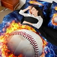 thumbnail image 4 of Castle Fairy Baseball Gamer Bedding Comforter Set,Sport Ball Game Queen Bedding Sets, 4 of 8