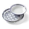 thumbnail image 3 of Oneida Harbour 12-Piece White & Blue Porcelain Tableware Set (Service for 4), 3 of 13