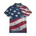 thumbnail image 3 of Men's USA 250th Anniversary Patriotic Firework Stars Polo Shirt American Flag Casual Short Sleeve America 250 Merchandise, 3 of 6