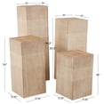 thumbnail image 3 of DecMode 24", 18", 36", 30"H Brown Wood Pillar Style Pedestal Table with Various Sizes, 4-Pieces, 3 of 9