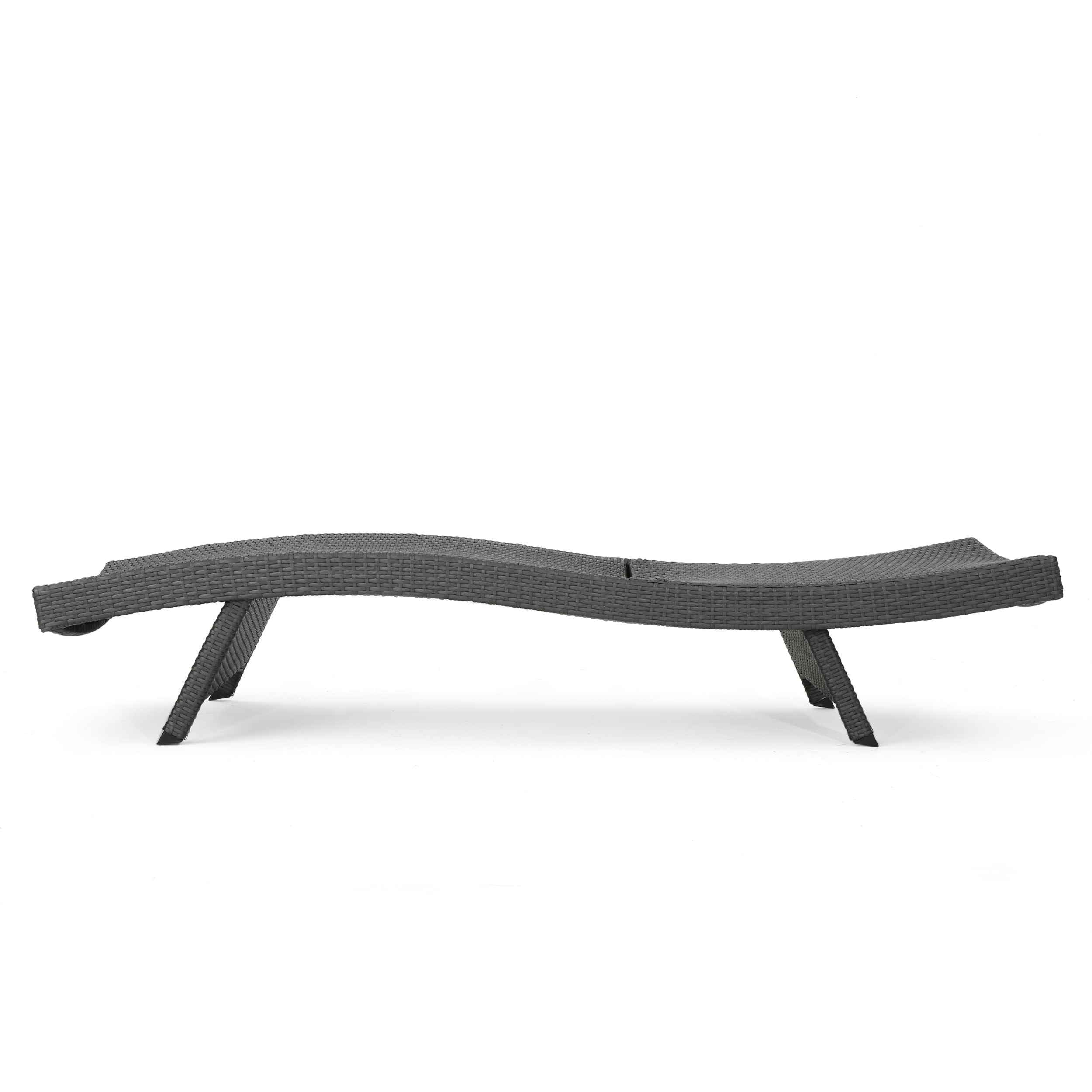Anthony Outdoor Wicker Chaise Lounge Chair, Grey