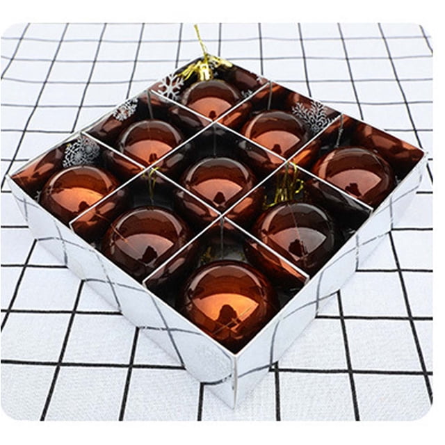 pstuiky 6 cajas de regalo navideñas de plástico con perlas, decoración navideña para árbol de Navidad (9 piezas).