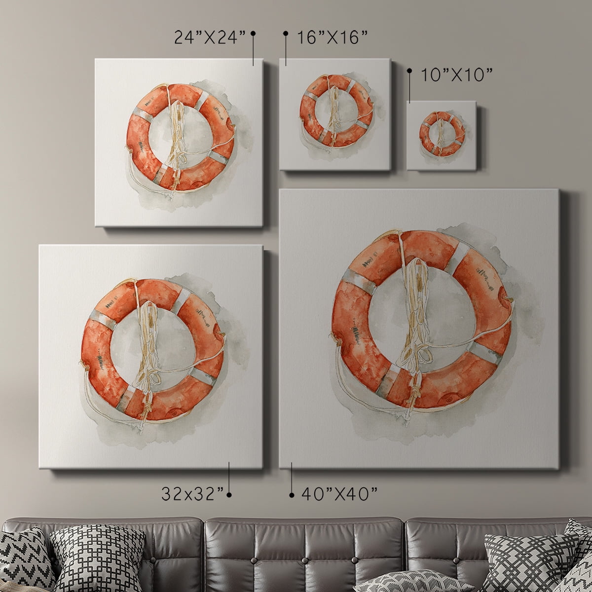 Wexford Home Nautical Safety II-Premium Gallery Wrapped Canvas, 24" x 24" - Ready to Hang