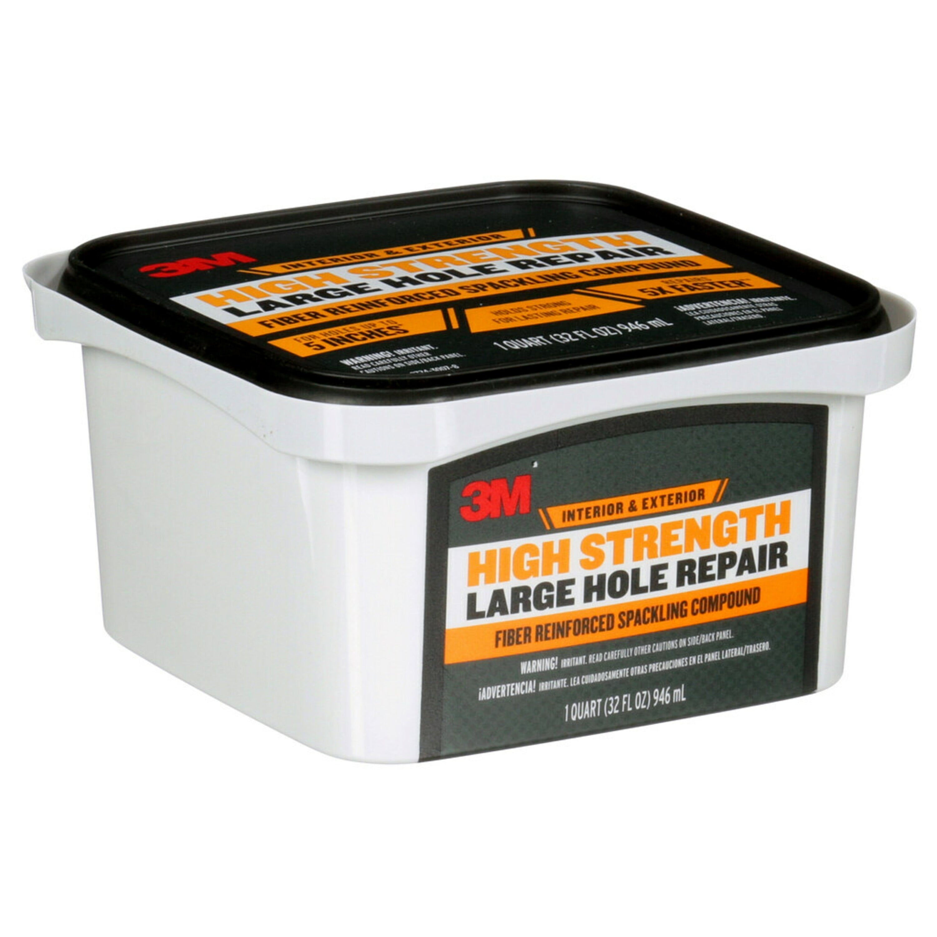 Exterior Interior Wall Large Fiber and Reinforced, 3M White, oz. Strength Hole Filler, Use, High 32