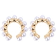 thumbnail image 1 of CIMAXIC Alloy Ear Clips Simple Fashionable Sweet Ear Clips Creative Bead Ear Clips for Woman (White),0.91"X0.87"X0.24", 1 of 4