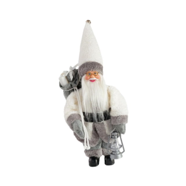 Colección de adornos de figuras de Papá Noel navideño Figura de Papá Noel de pie para Sostén la linterna