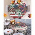 thumbnail image 3 of Round Tablecloth 4th of July Elastic Edge Fitted Patriotic Sunflower Floral Eucalyptus Leaf Plastic Table Cover,Waterproof Oil Proof for Dinner,Outdoor, Picnic, 45"- 54" DIA Tables Red Striped, 3 of 8