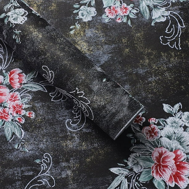 Zhuge Papel para envolver regalos, flores impresas en 3D, papel para envolver ramos (negro)