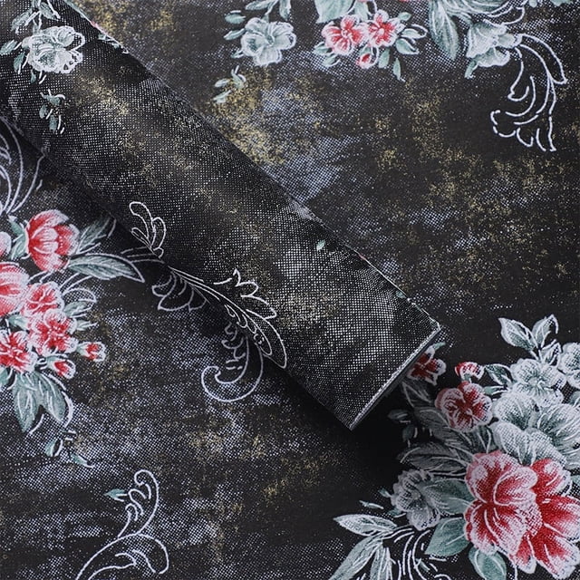 Zhuge Papel para envolver regalos, flores impresas en 3D, papel para envolver ramos (negro)