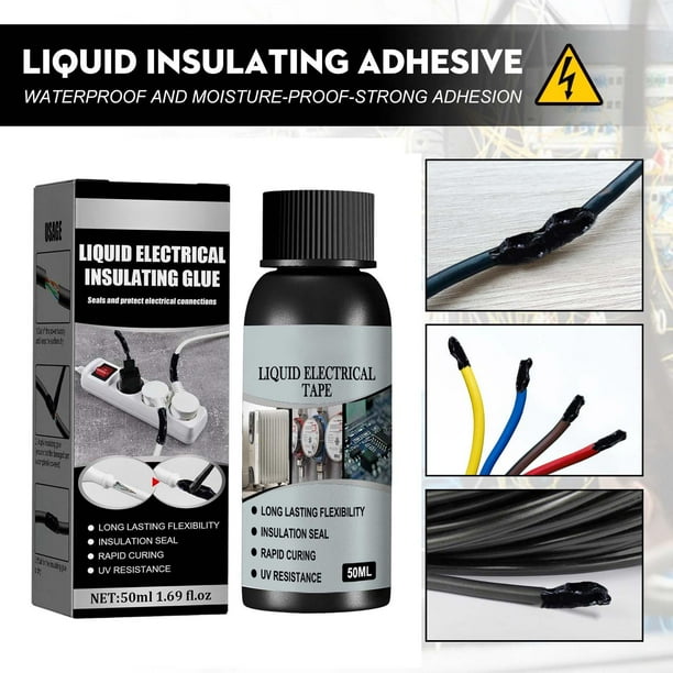 Sellador Electrónico de Aislamiento de Cinta de Pasta Eléctrica de Aislamiento Líquido de 125 Ml Negro BLESIY Pegamento eléctrico líquido