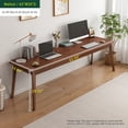 thumbnail image 2 of NELYE 63" Extra Long Two Person Simple Wooden Writing Desk, Walnut Finish, 2 of 7