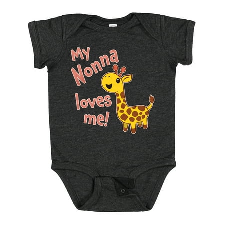 

Inktastic My Nonna Loves Me- Cute Giraffe Gift Baby Boy or Baby Girl Bodysuit