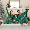 thumbnail image 6 of ZEFORTEX Christmas theme matching long-sleeved pajama set for men and women in green, 6 of 7