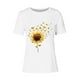 thumbnail image 4 of Tops de Ajuste Suelto para las Mujeres Sudadera Casual Impresa Manga Corta Cuello Redondo Superior, Poliéster, 4 of 4