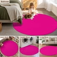 thumbnail image 6 of Rose Pink Round Rugs 5ft, Farmhouse Solid Pink Color Modern Art Non Slip Washable Rug Runner, Low Pile Indoor Floor Carpet Mat Bathroom Rugs for Living Room, Bedroom, Kids Room, 6 of 9