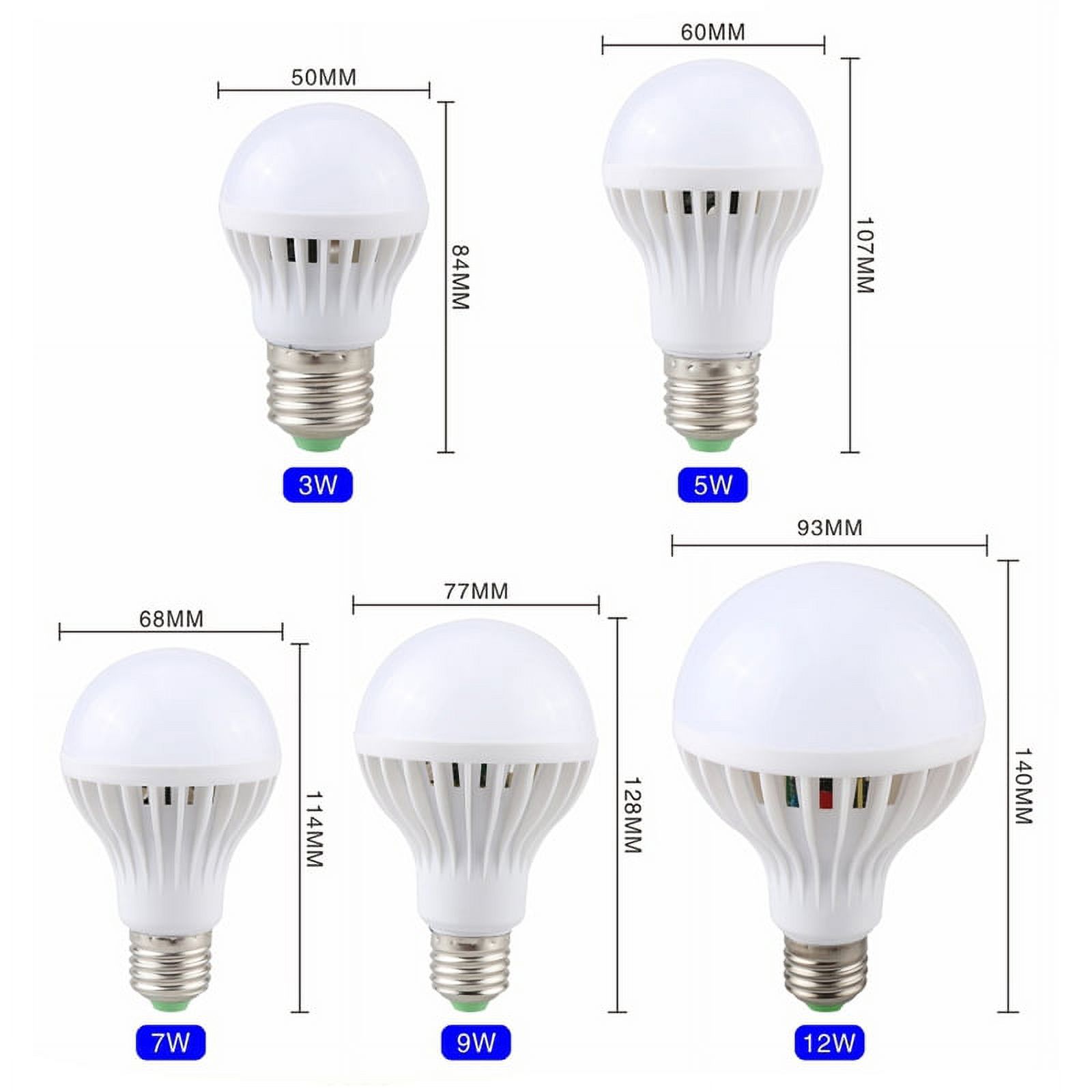 Standard ball lamp led 12 / 24v ac / dc e27 9-60w 806 lm ww shot