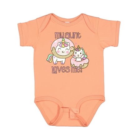 

Inktastic My Aunt Loves Me Unicorn Gift Baby Boy or Baby Girl Bodysuit