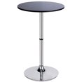 thumbnail image 1 of Leopard MDF Round Top Not Adjustable (41 INCHES Height) Bar Table, Pub Table with Silver Leg and Base (Black), 1 of 2
