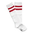 thumbnail image 4 of Kid Size White Knee High Socks with Various Colored Stripes (White with Red Stripes), 4 of 4