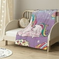 Dvbnli Unicorn Blanket Gifts for Kids Girls Toddler Light Purple