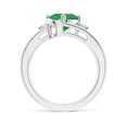 thumbnail image 2 of ANGARA Natural 1.5 ct Emerald and Diamond Split Shank Ring in 14K White Gold for Women (Size-9x7mm) | May Birthstone, Birthday, Anniversary, Jewelry Gift for Women | Natural Emerald Ring, 2 of 10