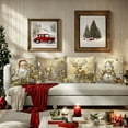 thumbnail image 5 of 4-pack American Festive Christmas Throw Pillow Cases - Decor Pillow Covers with Reindeer & Snowman Prints, Soft Breathable Fabric for Sofa, Bedroom, Holiday Parties & Winter Decor, 18*18in, Yellow, 5 of 5