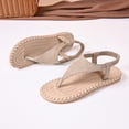 thumbnail image 6 of Khaki Womens Khaki Flock Flat Sandals Elastic Back Strap Round Open Toe Casual Indoor Outdoor Slip-On 2026, 6 of 9