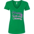 thumbnail image 3 of Inktastic Purple Happy Birthday Mommy Women's V-Neck T-Shirt, 3 of 5