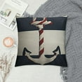 thumbnail image 2 of PIKWEEK Anchor Rope Pillow Cover Nautical Style Ocean Sea Sailing Theme Cushion Cover for Living Room Sofa Red Blue Srtipes Decor Cushion Case for Kids Teens Adults, 2 of 5