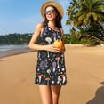 thumbnail image 3 of Lsque Mushrooms Pattern Summer Dresses for Women – Sleeveless T-Shirt Swing Sundress, Perfect for the Beach and Casual Days, 3 of 7
