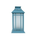 thumbnail image 4 of Mainstays Teal Plastic Solar Powered Lantern With Flickering Flame LED Light, 4 of 8