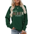 thumbnail image 1 of Suéter de Mujer con Estampado de Letras, Cuello Redondo y Larga Verde Oscuro XXL, 1 of 5