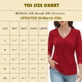 thumbnail image 3 of VDJ Women Blouses 3/4 Sleeve Sleeve Button V Neck Tshirts Cozy Soft Lounge Red Tee Tops Clothing Size S, 3 of 10