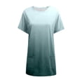 thumbnail image 5 of XIAONU Women's Ombre Pocket Tunic Oversized Short Sleeve Crew Neck Pullover Tunic Stretchy Casual Loungewear Tops, 5 of 5